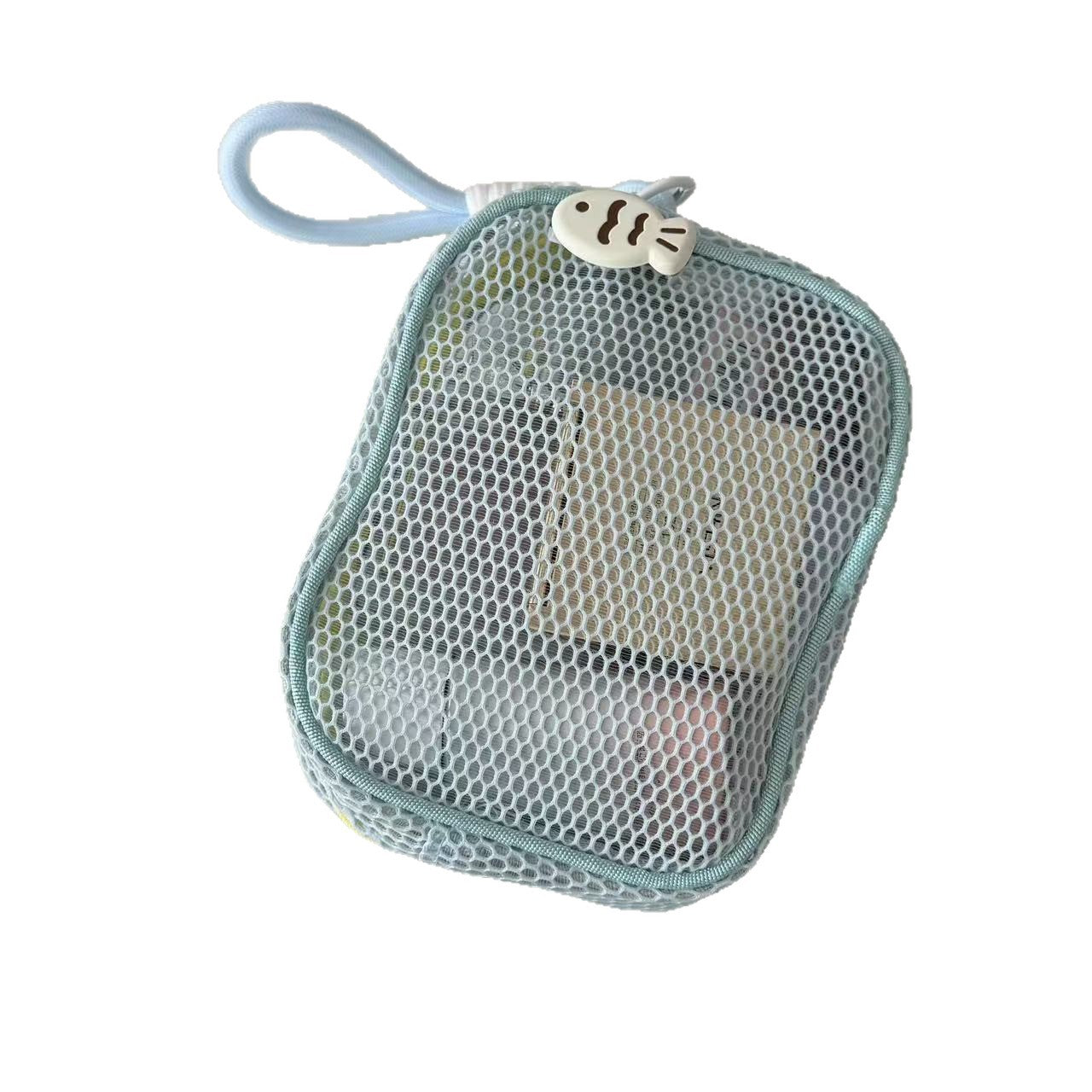 High-Quality Tofu Block Mesh Makeup Bag Stylish Large Capacity Travel Toiletry Case