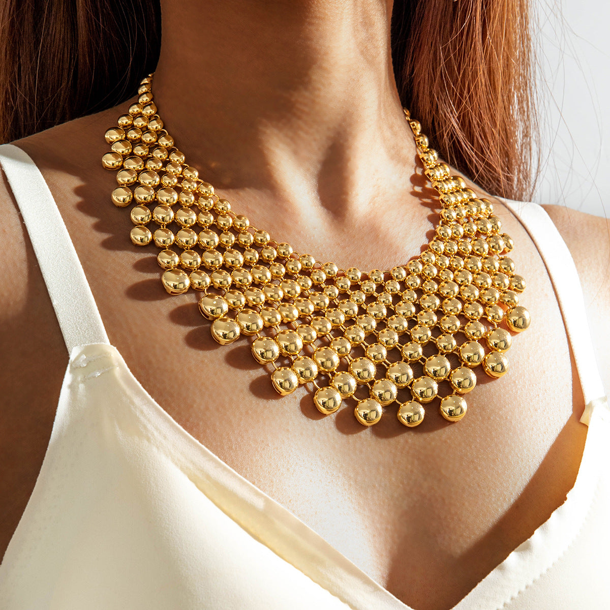 Trendy Geometric Metal Choker Necklace