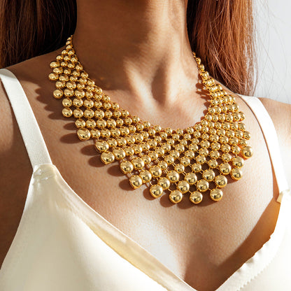 Trendy Geometric Metal Choker Necklace