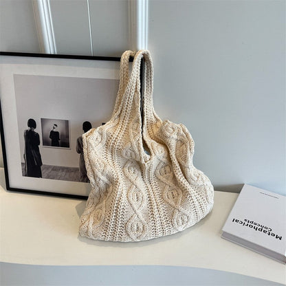 Trendy Woven Tote Bag Casual Chic Handbag