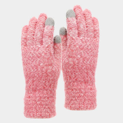 3 Pcs Winter Thermal Beanie Hat Scarf Gloves Sets