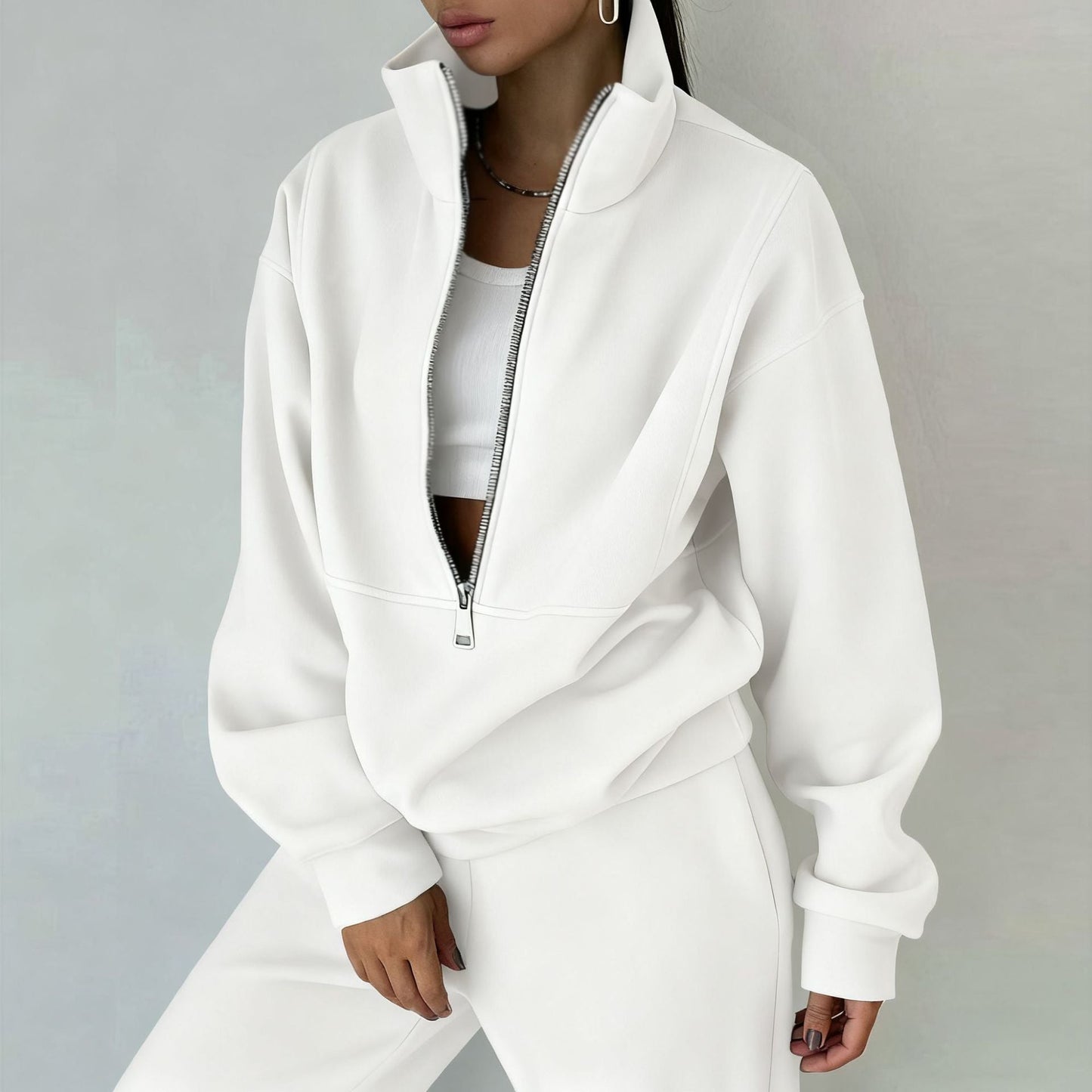 Trendy Casual Two-Piece Sweatshirt Set for Women
