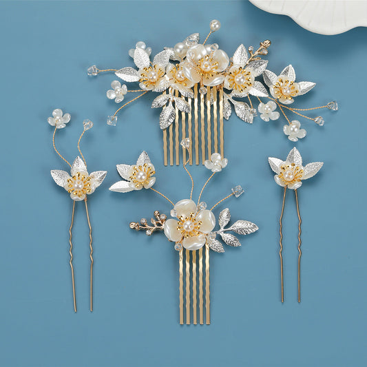 Elegant Pearl Hair Comb Set Bridal Hair Accessories