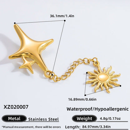 Floral Stainless Steel Brooch Elegant Fashion Accessory