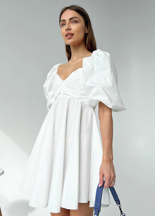 Mini Dress Contrast Panel Breathable Fabric