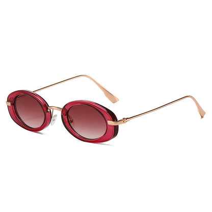 Oval Retro Sunglasses Stylish UV400 Protection Eyewear