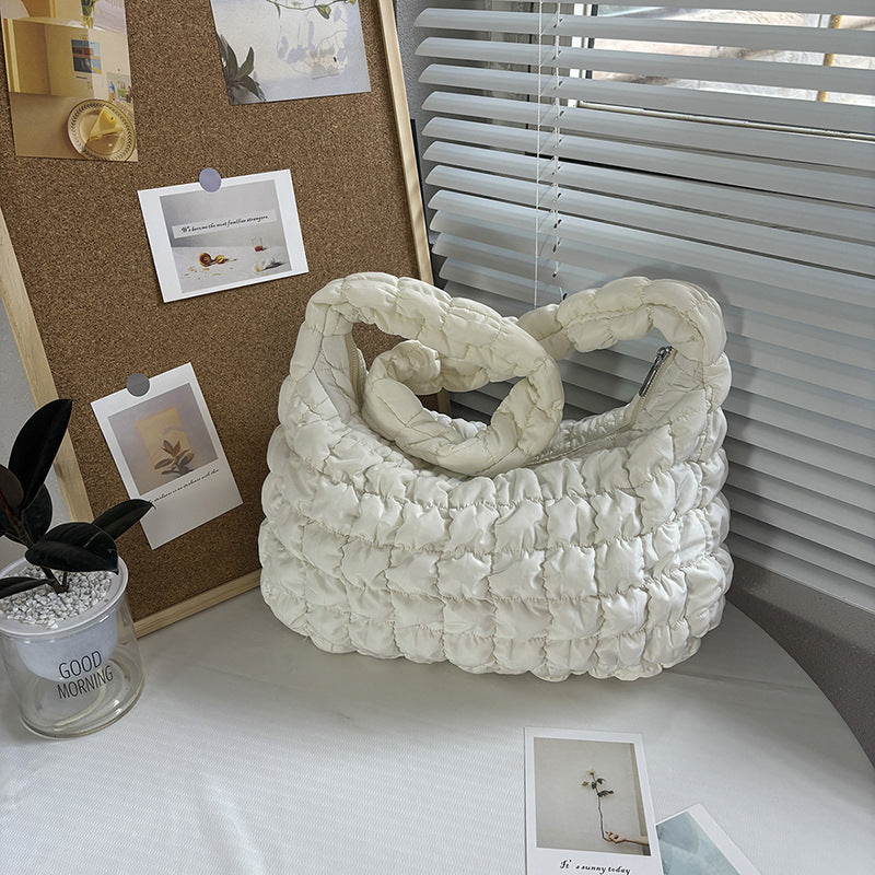 Wrinkled Cloud Crossbody Bag Trendy Nylon Tote