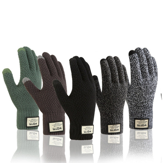 Men's Touch Screen Knitted Gloves Warm Windproof Winter Accessories