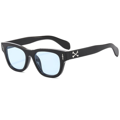 Trendy Square Sunglasses with Arrow Design UV400 Protection