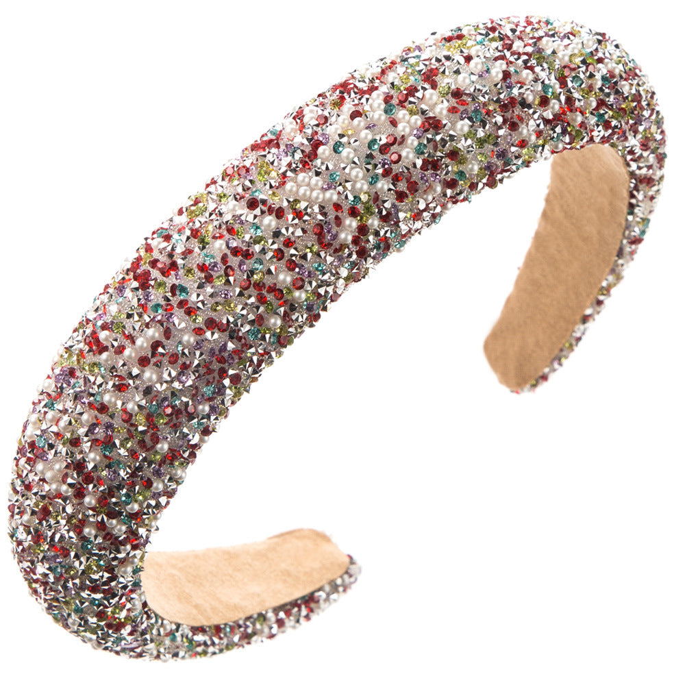 Trendy Pearl Hairband With Rhinestones for Women