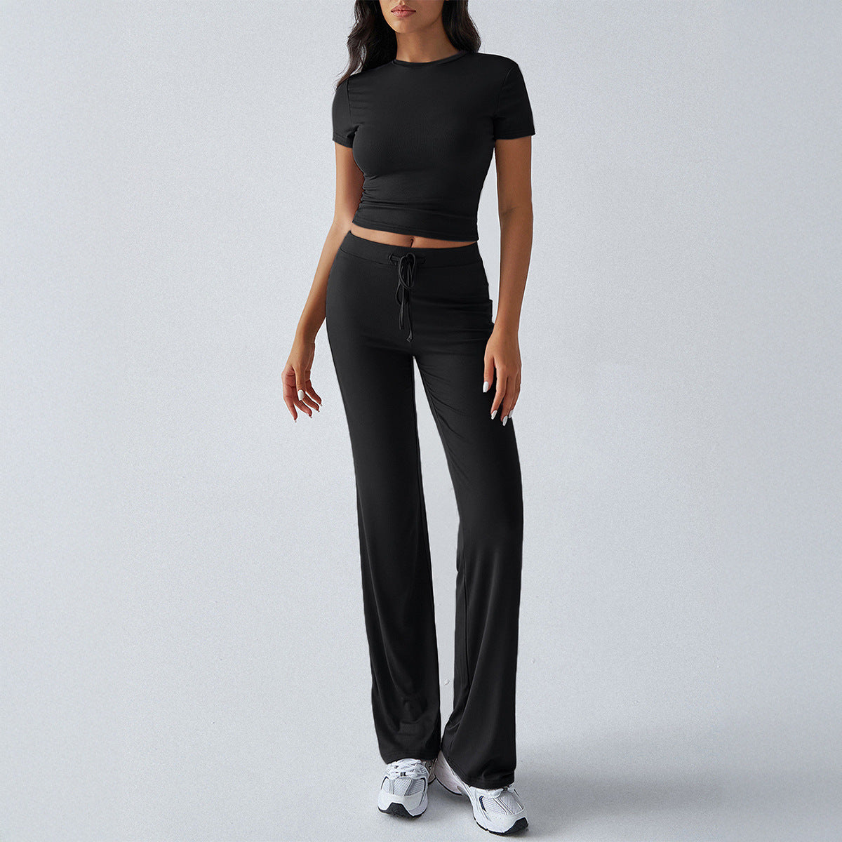 Elegant Solid Color Casual Set for Women
