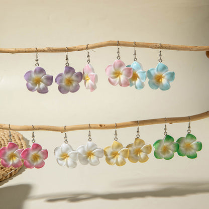 Gradient Flower Earrings Cute Fresh Style Resin Jewelry