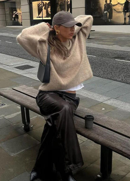 Oversized Mohair Blend Sweater With Plush Texture