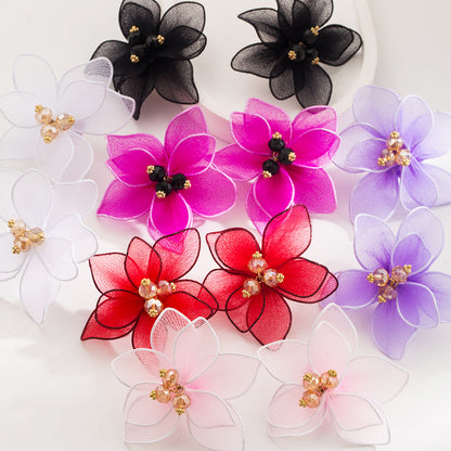 Elegant Floral Fabric Earrings for Vacation Style