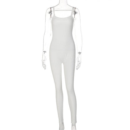 Trendy Solid Color Slim Fit Jumpsuit for Women