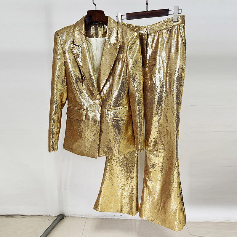 Glam Sequin Blazer and Trousers Set