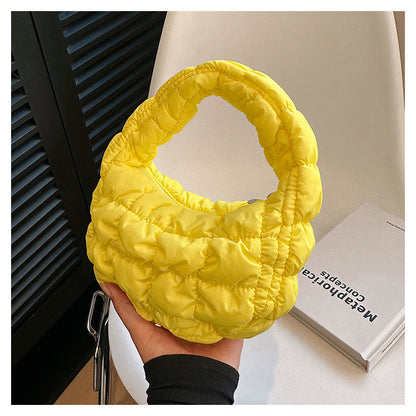 Solid Color Cloud Bag Cute Mini Handbag