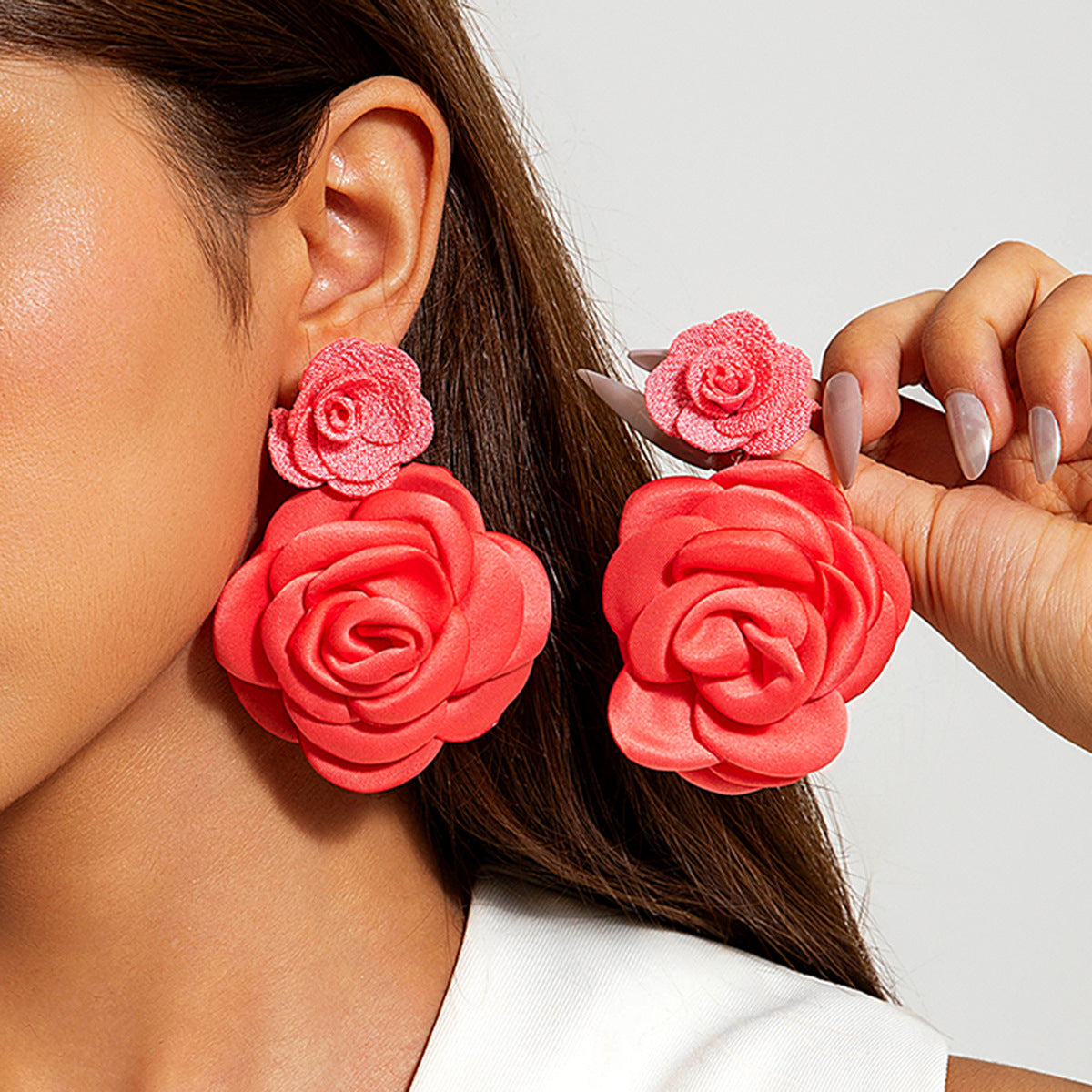 Stylish Irregular Floral Denim Flower Earrings