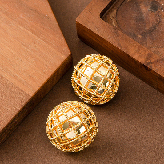Geometric Round Earrings For Women Stylish Silver-Plated Jewelry