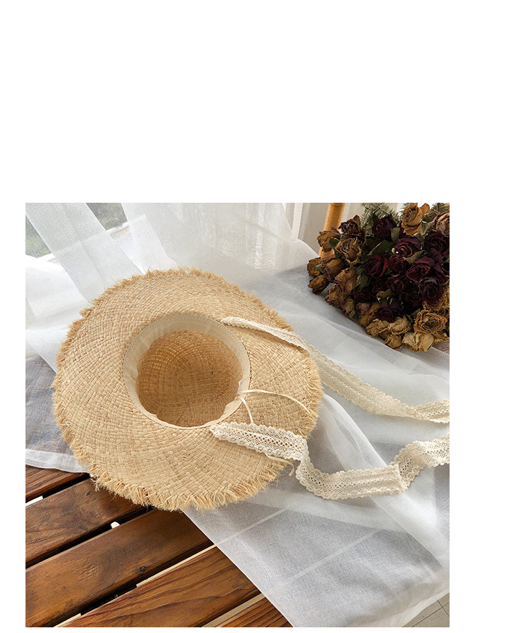 Handmade Hat Women Summer Small Fresh Fold Woven Straw Hat Beach Big Brim Sunscreen Sun Hat