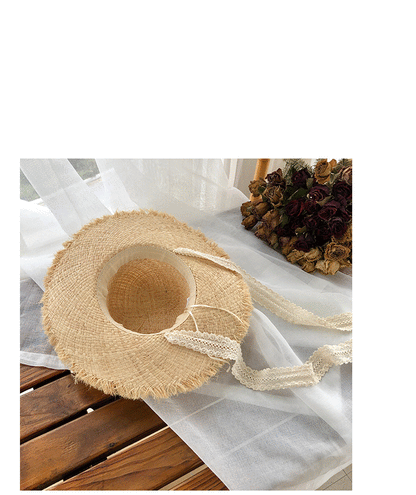 Handmade Hat Women Summer Small Fresh Fold Woven Straw Hat Beach Big Brim Sunscreen Sun Hat