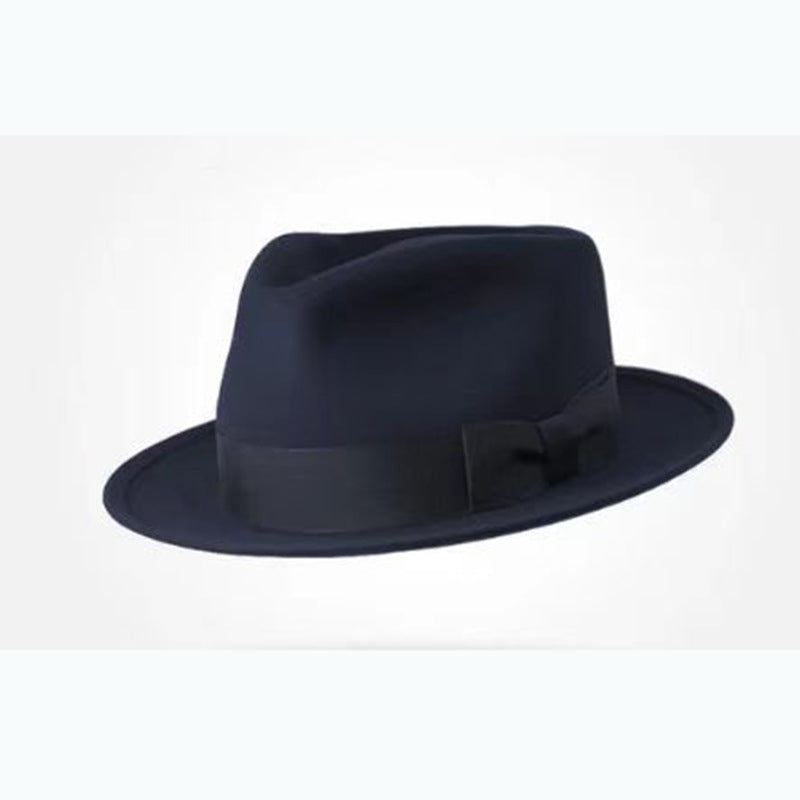 Classic Wool Felt Fedora Hat for Autumn and Winter