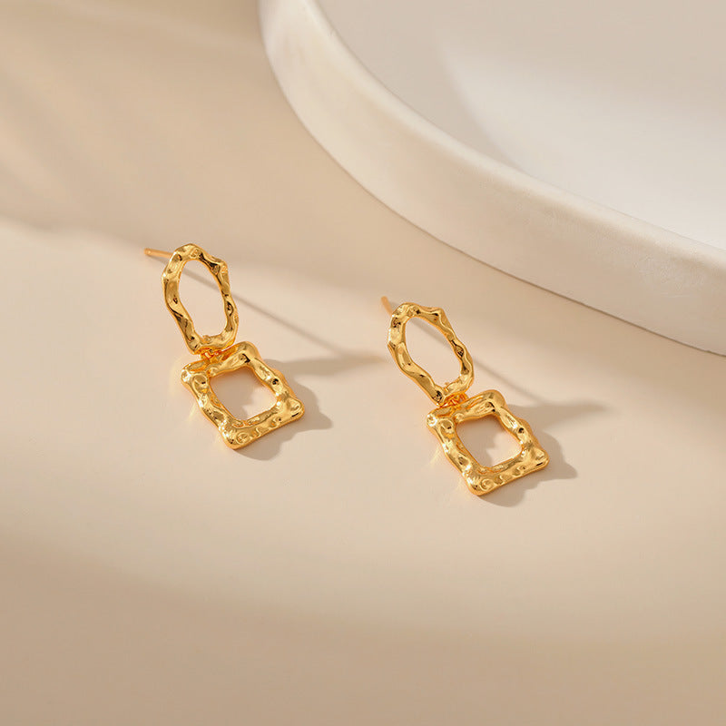 Irregular Corrugated and Wavy Drop Earrings