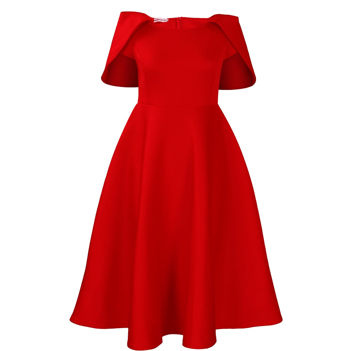 Elegant A-Line Dress With Puff Sleeves