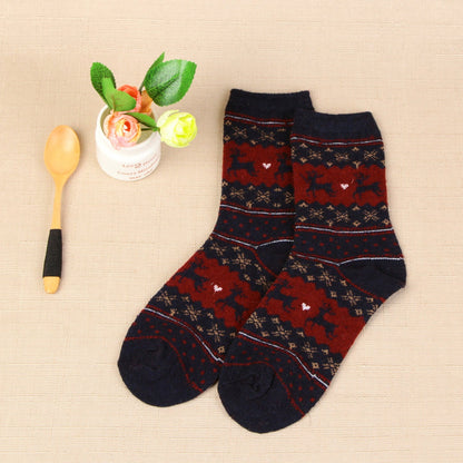 Rufia - Christmas Reindeer Pattern Warm Socks