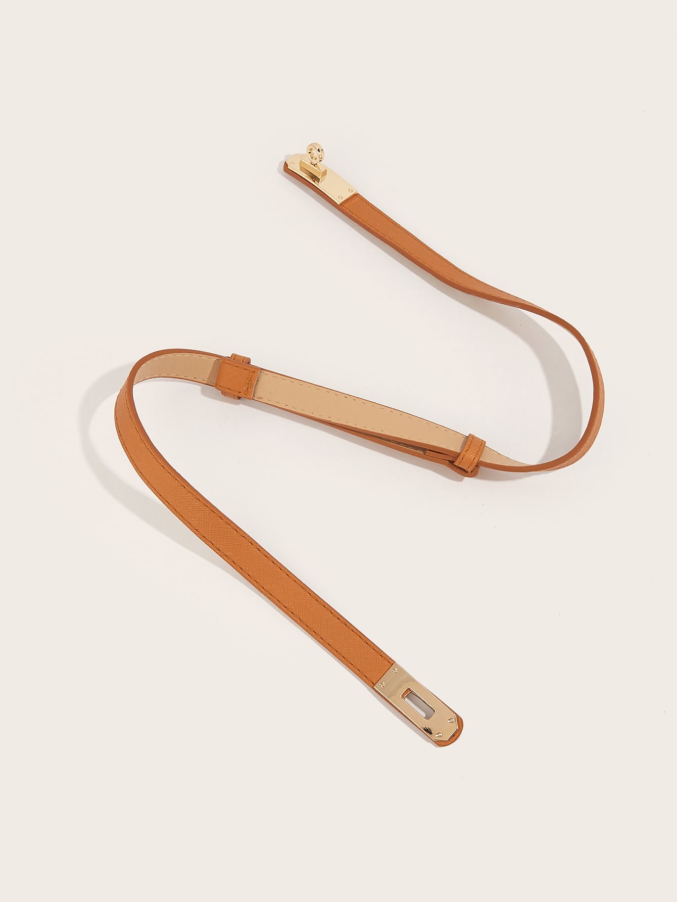 Simple Elegant Fine Leather Metal Belt