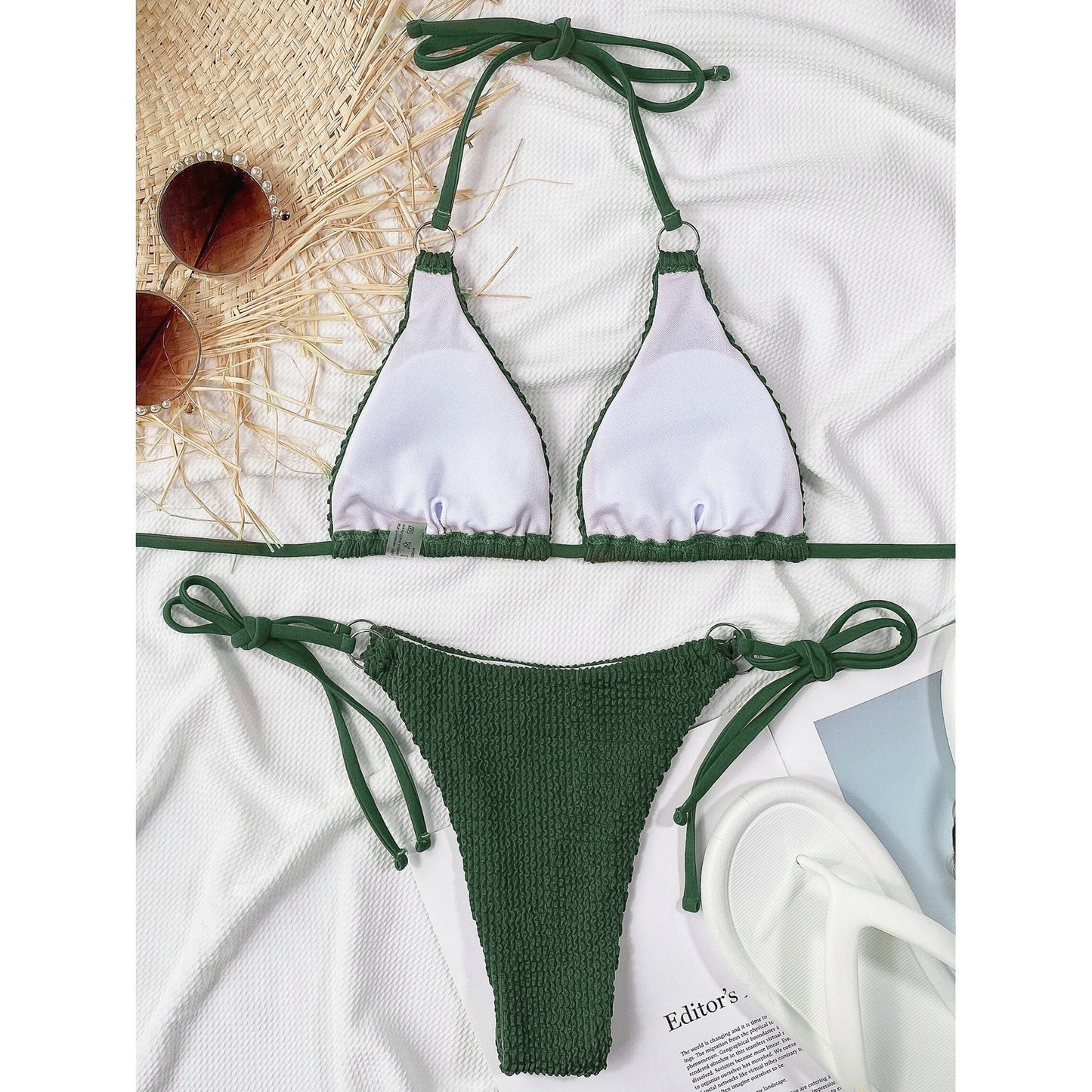 Sexy String Tie Halter Backless Swimwear