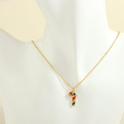 Simple Christmas Pendant Enamel Necklace