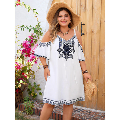 Off-Shoulder Cute Floral Maxi Dress For Summer Vacation