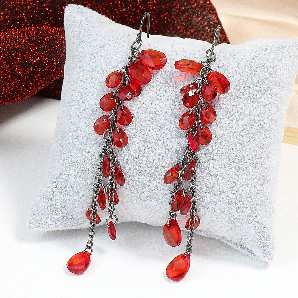 Bohemian Style Vintage Geometric Gemstone Earrings for Women