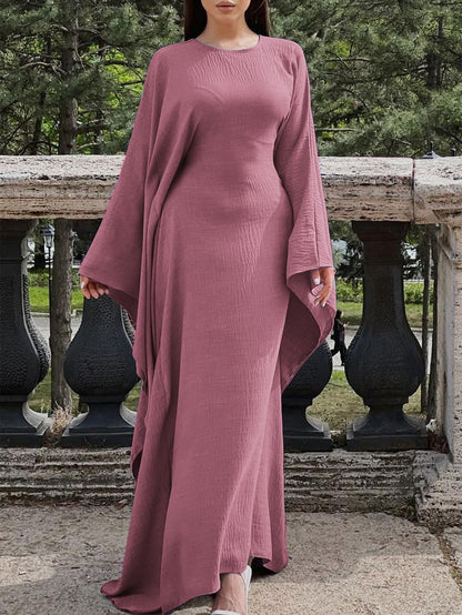 Elegant Solid Color Long Sleeve Dress for Women