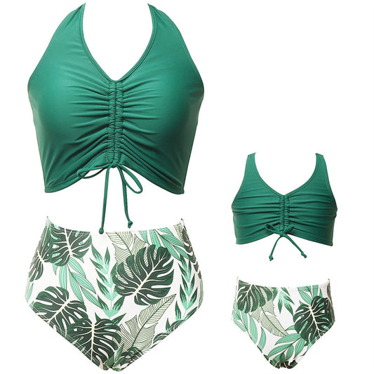 Kids Family Bikini Swimsuits Stylish Printed Swimwear