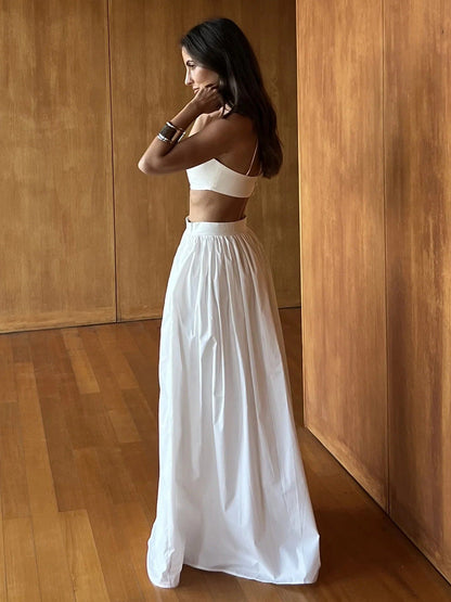 Cotton Sleeveless Long Dress Lingerie Set Sexy Style