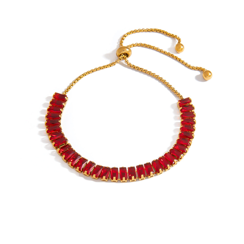 Geometric Stainless Steel Bracelet Colorful 18K Gold Plated Jewelry