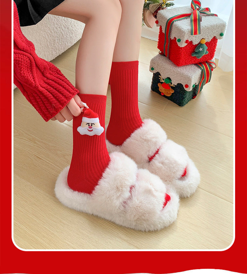 Christmas Creative Cartoon Thick Crew Socks