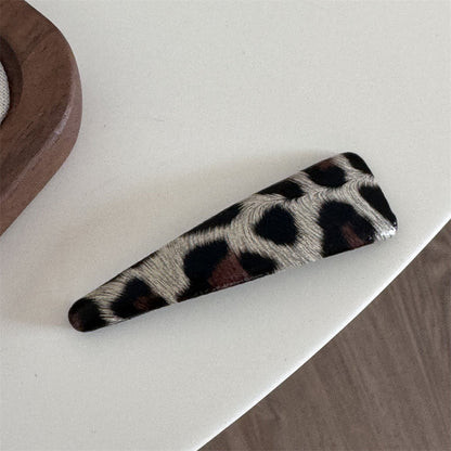 Leopard Leather Simple Hair Clips