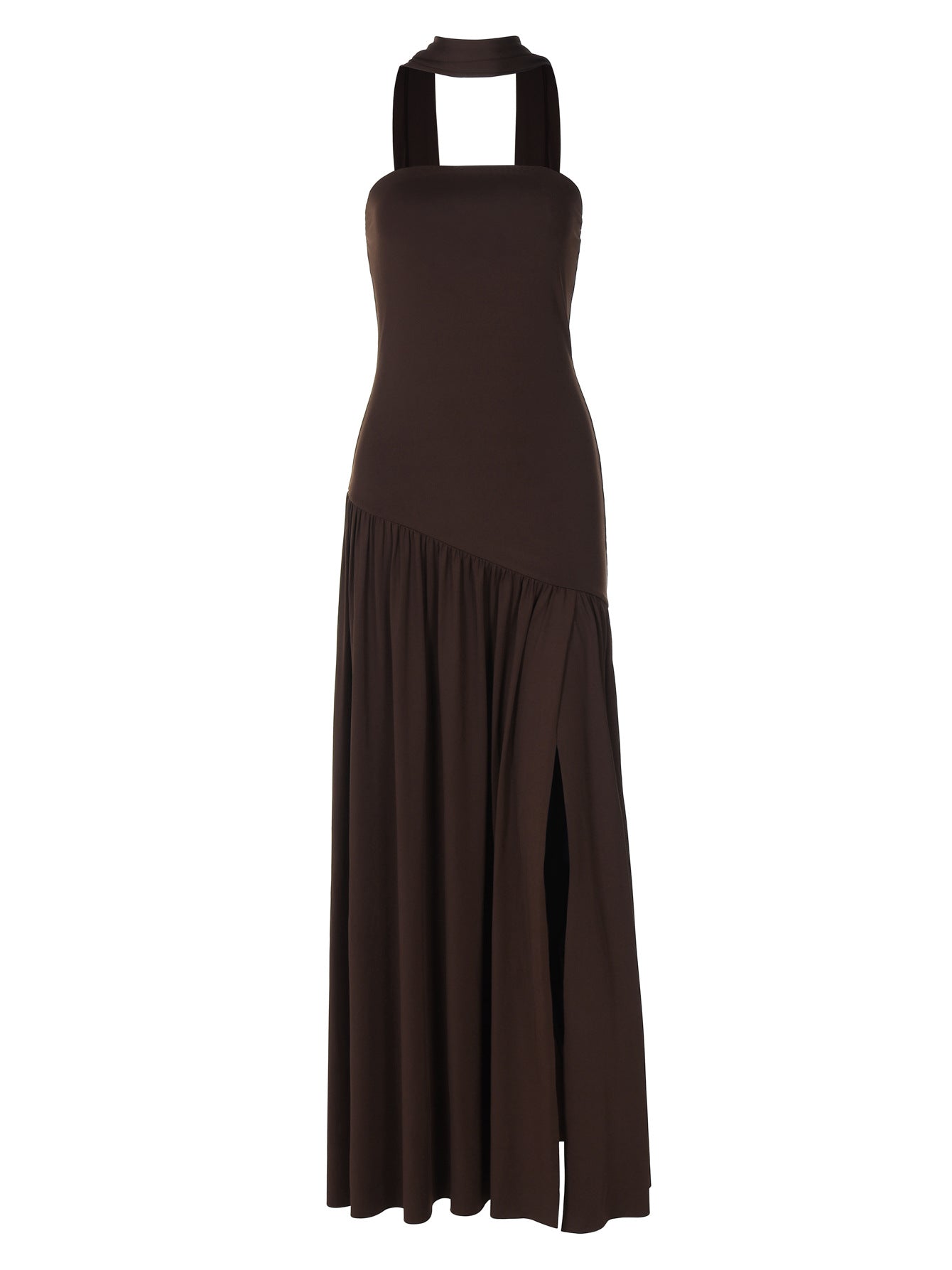Elegant Strapless Bodycon Maxi Dress With Back Slit
