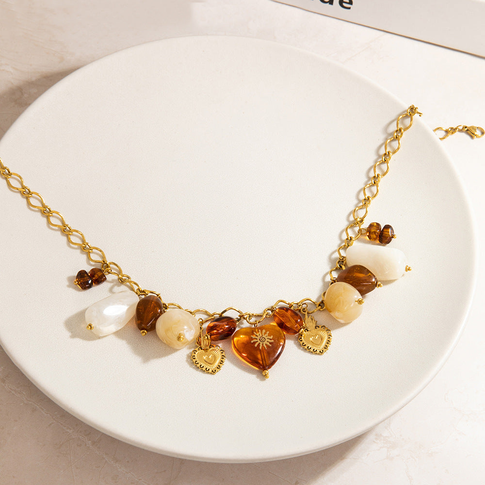 Geometric Stainless Steel Necklace Lightweight Luxury for Women