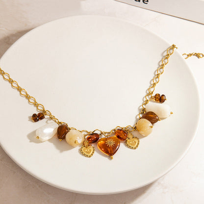 Geometric Stainless Steel Necklace Lightweight Luxury for Women