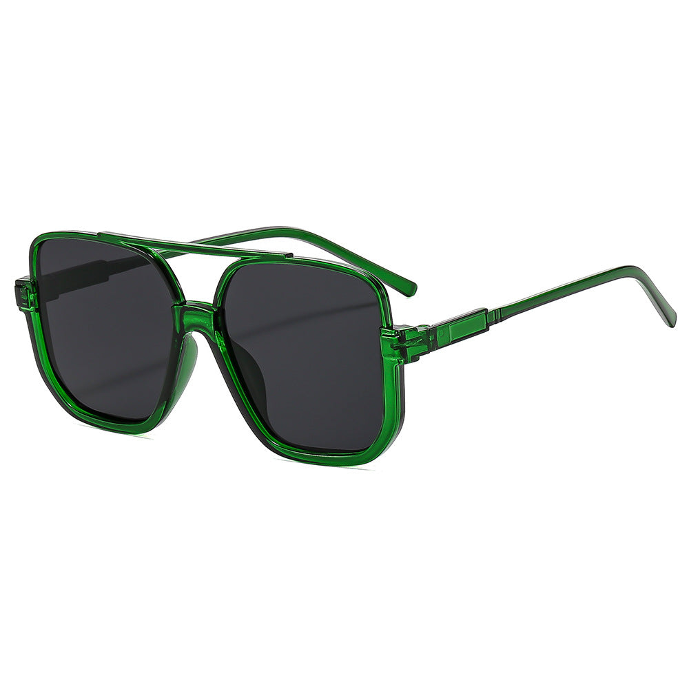 Y2K Trendy Half-Frame Sunglasses with UV Protection