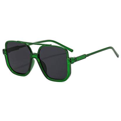 Y2K Trendy Half-Frame Sunglasses with UV Protection