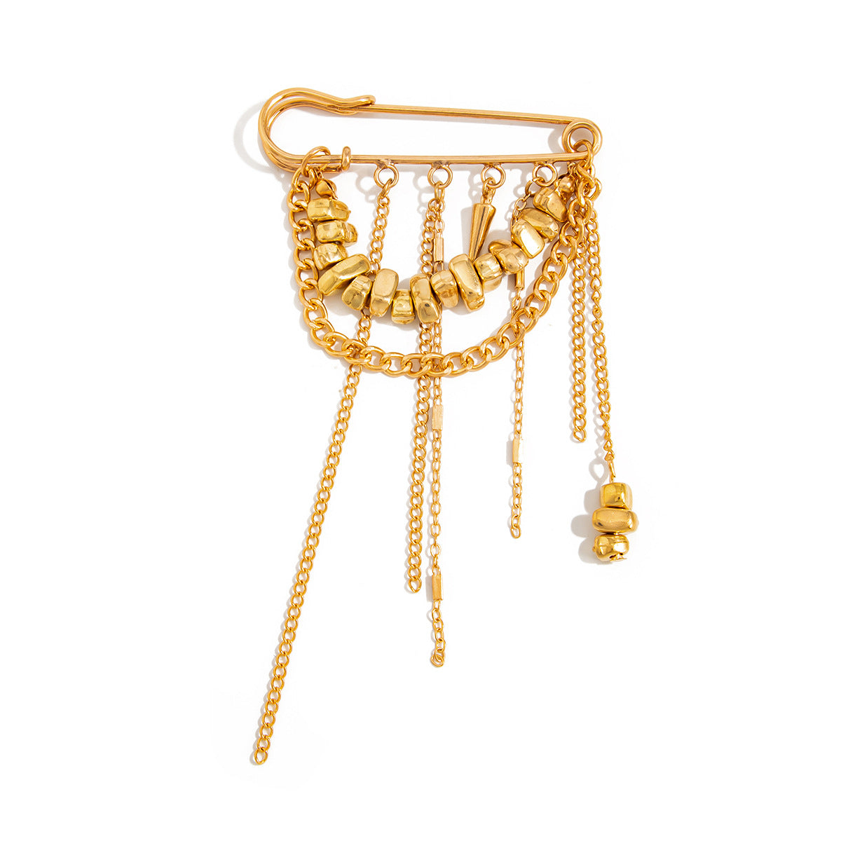 Trendy Irregular Beaded Tassel Brooch Jewelry For Women