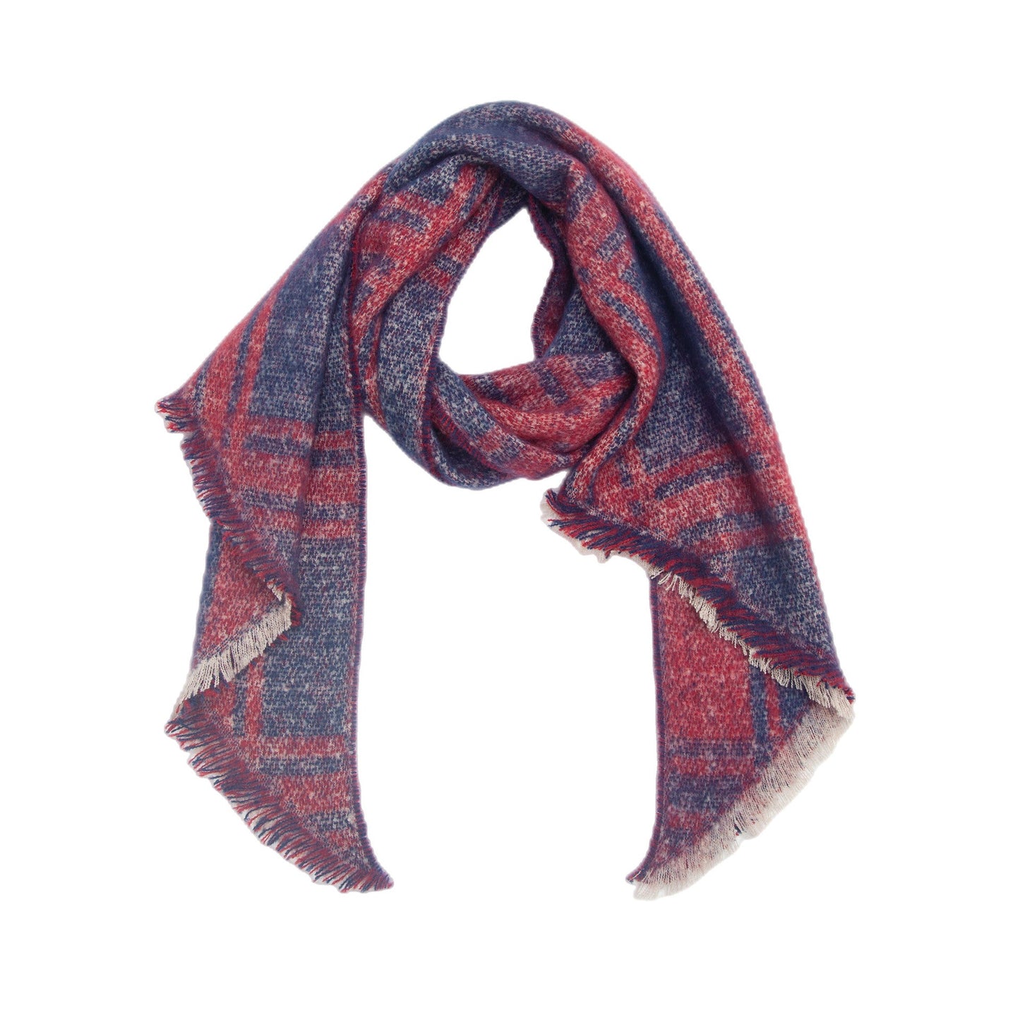 Vintage Jacquard Plaid Triangle Soft Scarf