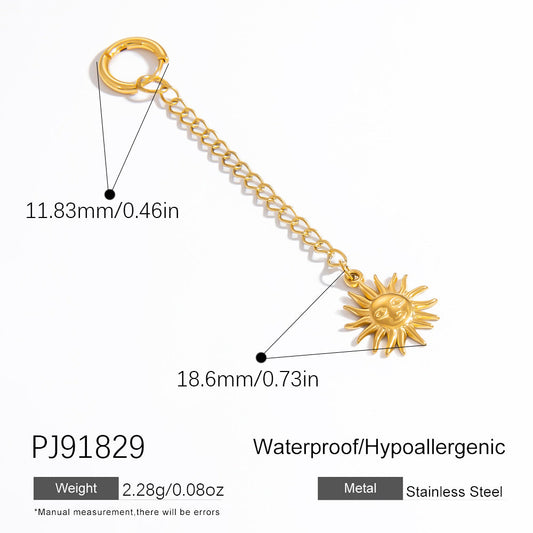 Stainless Steel Starfish & Shell Pendant Jewelry