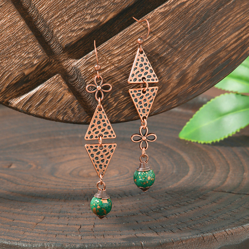 Elegant Vintage Leaf Dangle Earrings Zinc Alloy Art Design