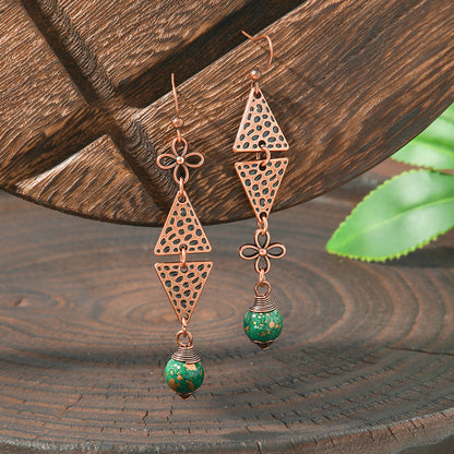 Elegant Vintage Leaf Dangle Earrings Zinc Alloy Art Design